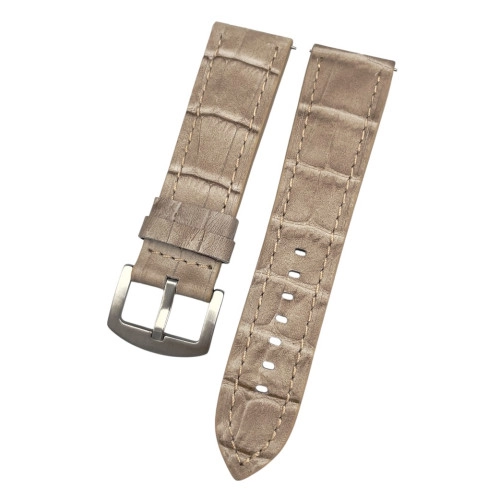 24 mm Spor S Kroko Krem Deri Saat Kordonu